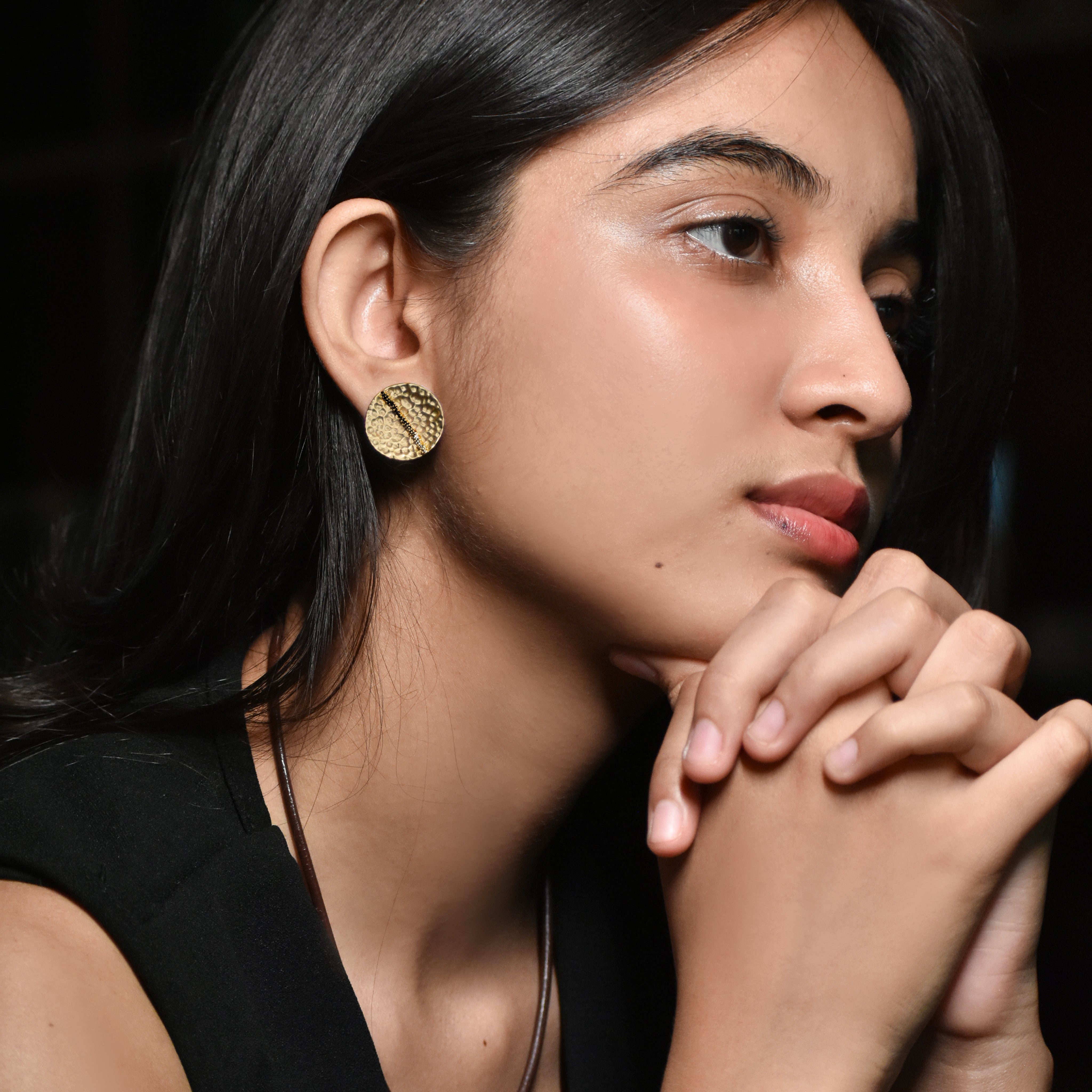 Gold Colour Stud Earrings