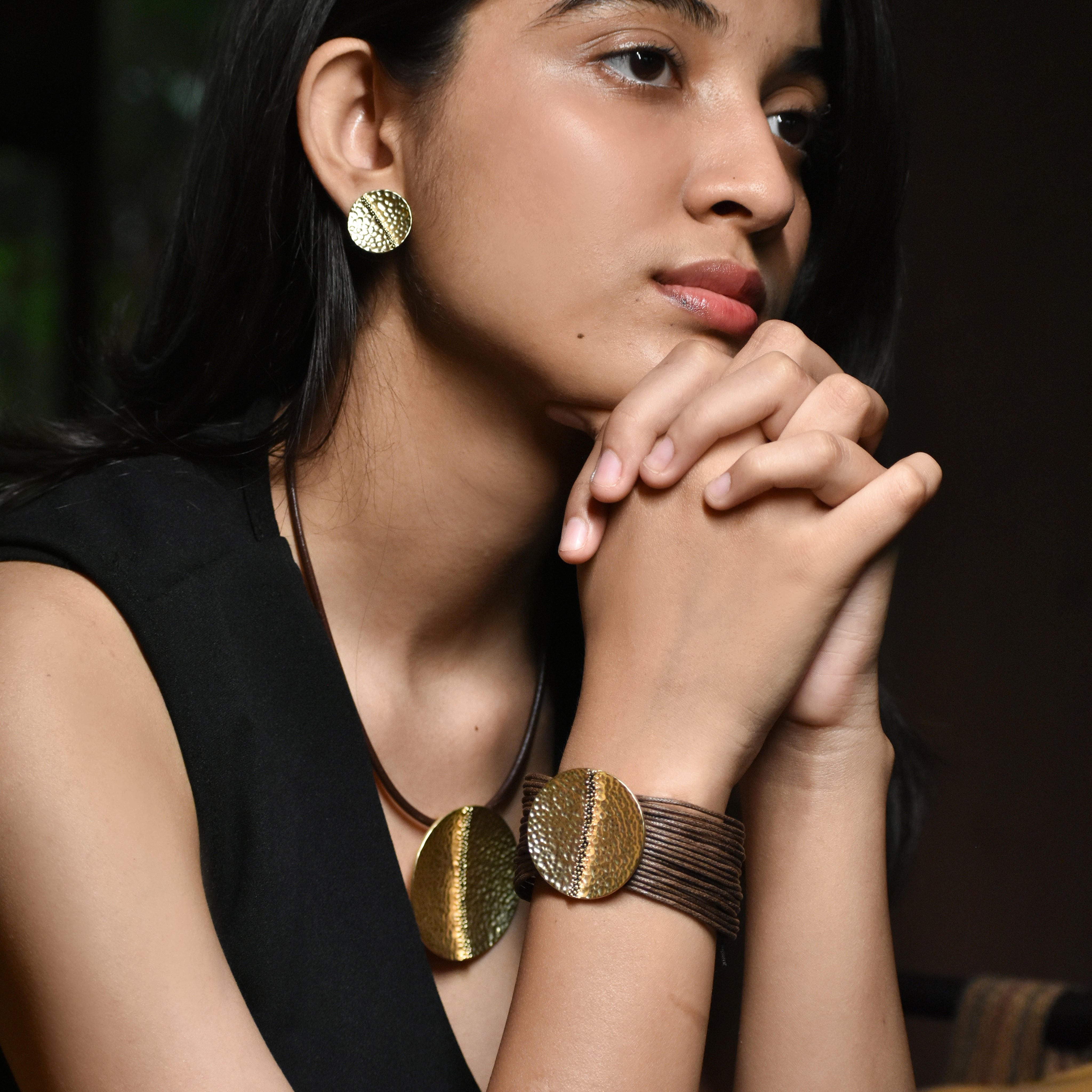 Gold Coin Cord Bracelet