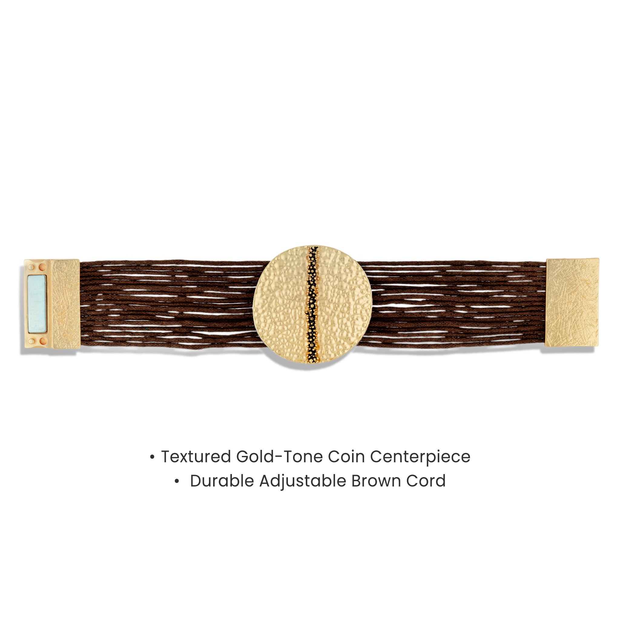 Gold Coin Cord Bracelet