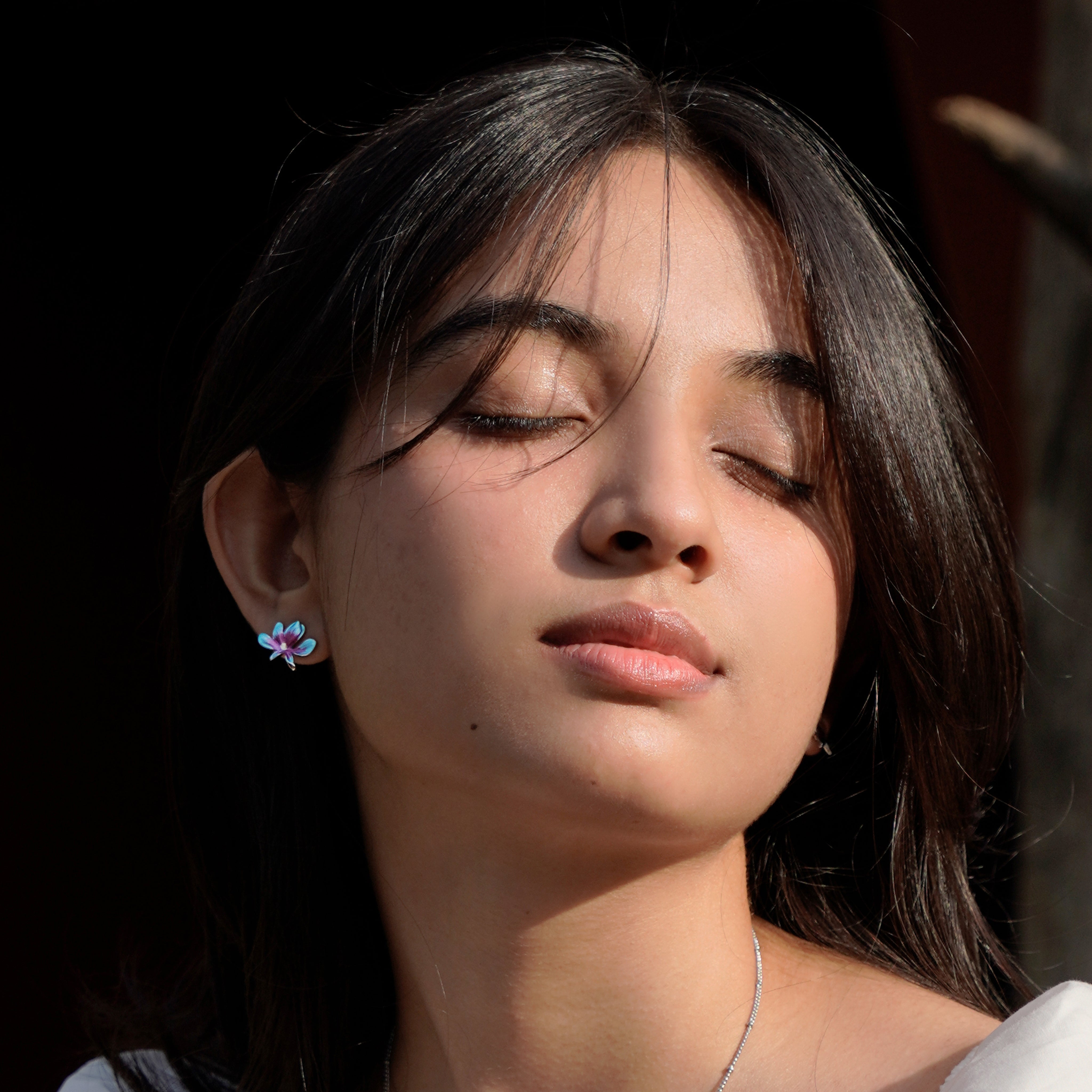 Silver Petal Earings