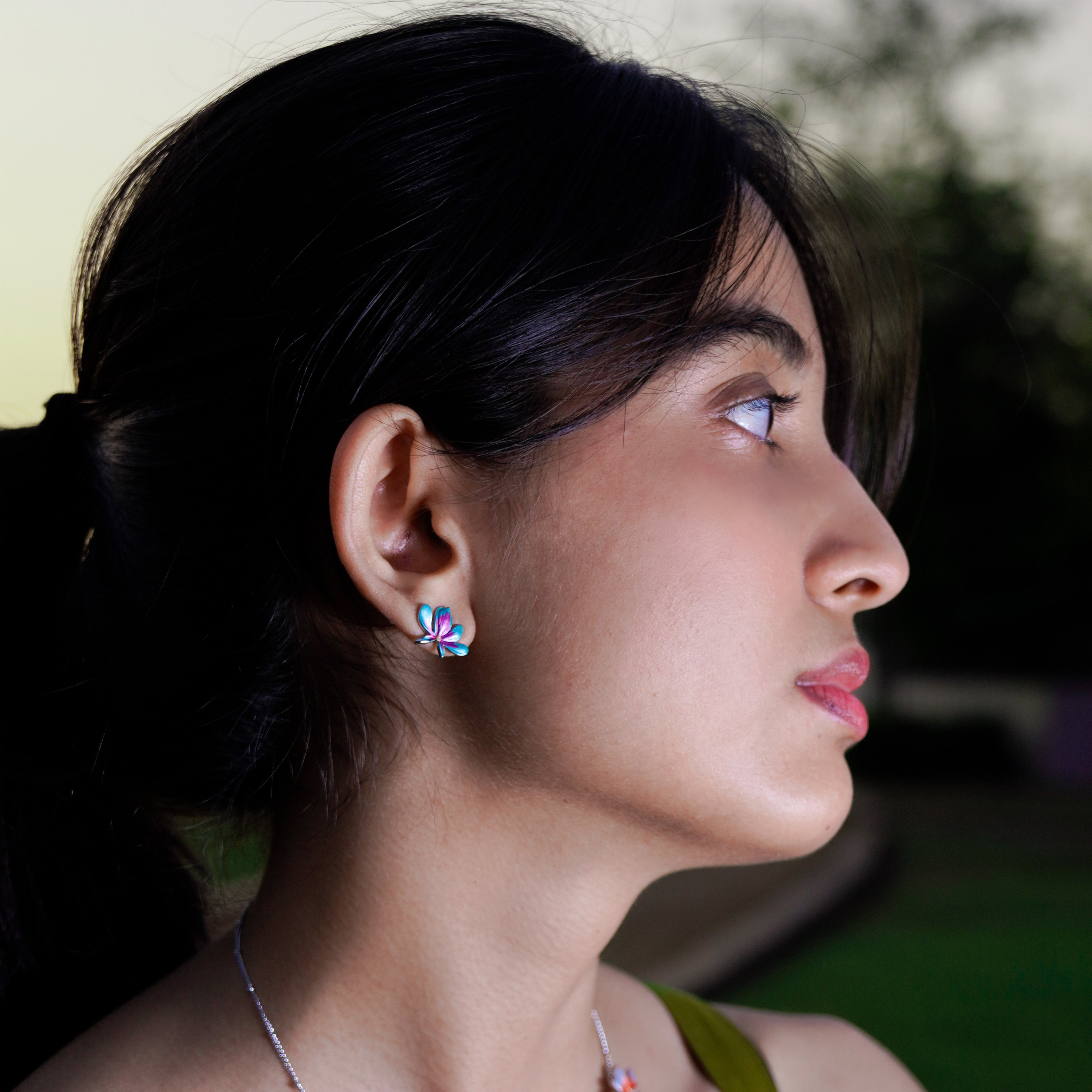 Silver Petal Earings